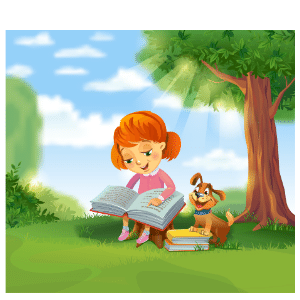 A girl reading